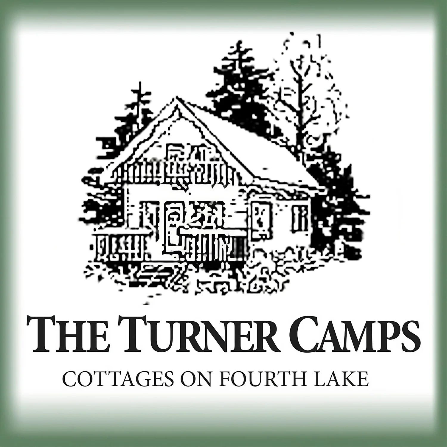 The Turner Camps logo — a hand-drawn cabin sketch with text 'Cottages on Fourth Lake'